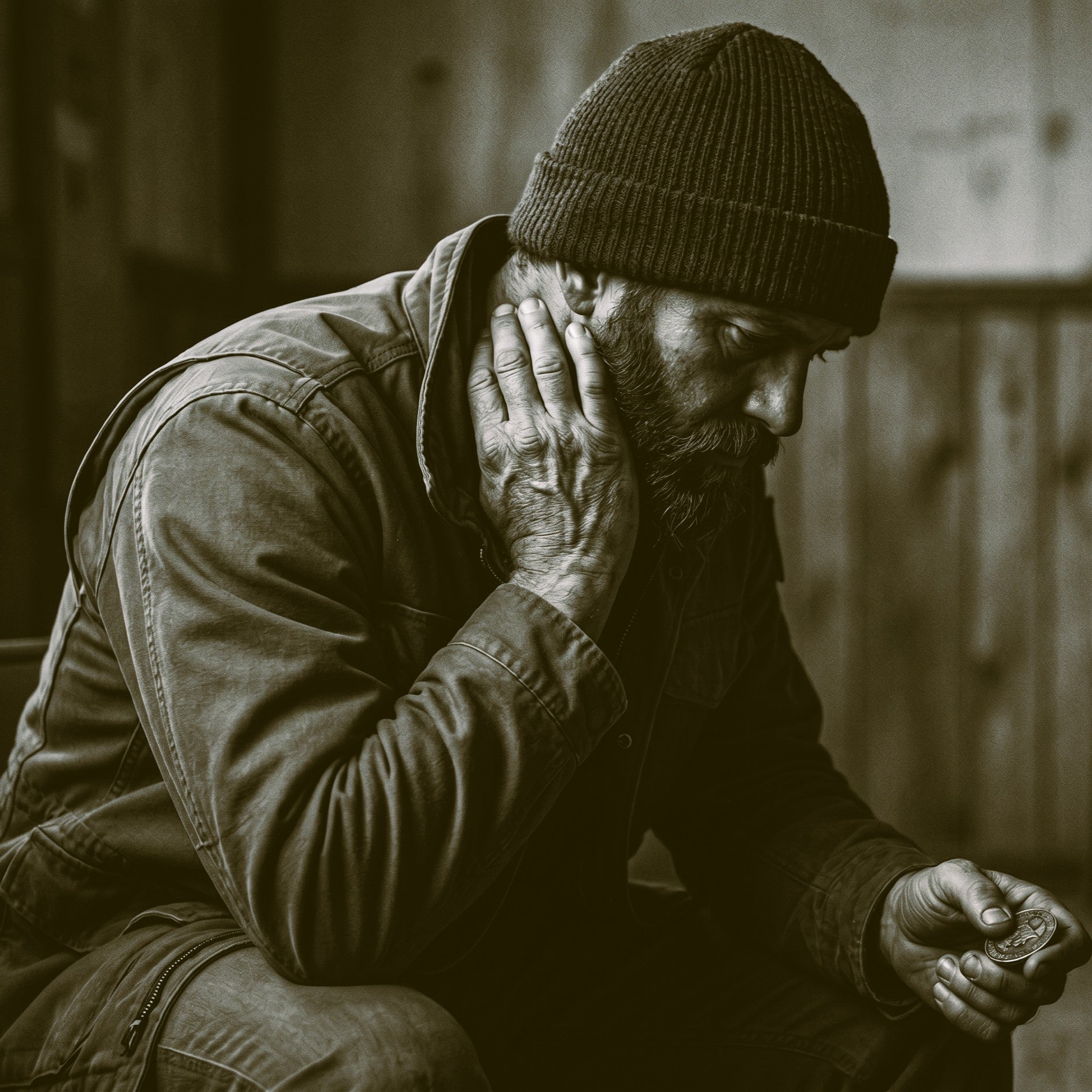 black and white picture of man, in a watch cap. Tactical Pause Apparel #watchyour6MH blog