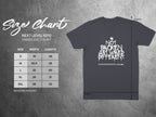 Size chart for Next Level 6210 unisex t-shirt with measurements.