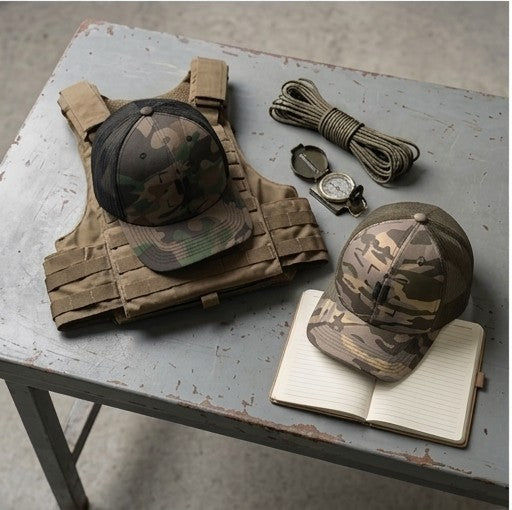 Headgear | Embroidered Camo Trucker Hat
