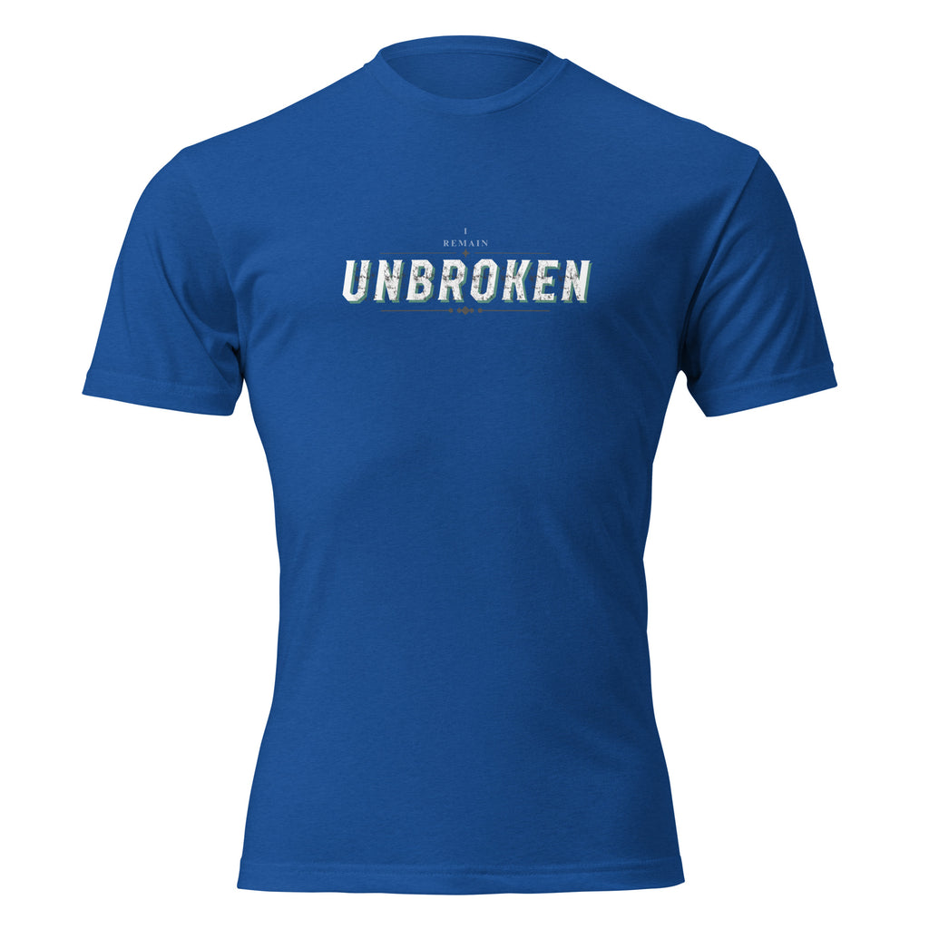 I REMAIN UNBROKEN royal blue t-shirt | Tactical Pause Apparel