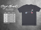 Next Level 6210 unisex t-shirt size chart with measurements.