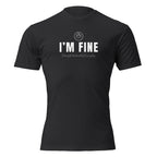 "I'm Fine (Faking It Noticeably Everyday)" graphic tee in Black, front view — Tactical Pause Apparel