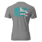  unisex CVC tee back graphic with American flag and text "The Bravest thing a Warrior can do is keep Fighting — even against the Battles within" — Tactical Pause apparel