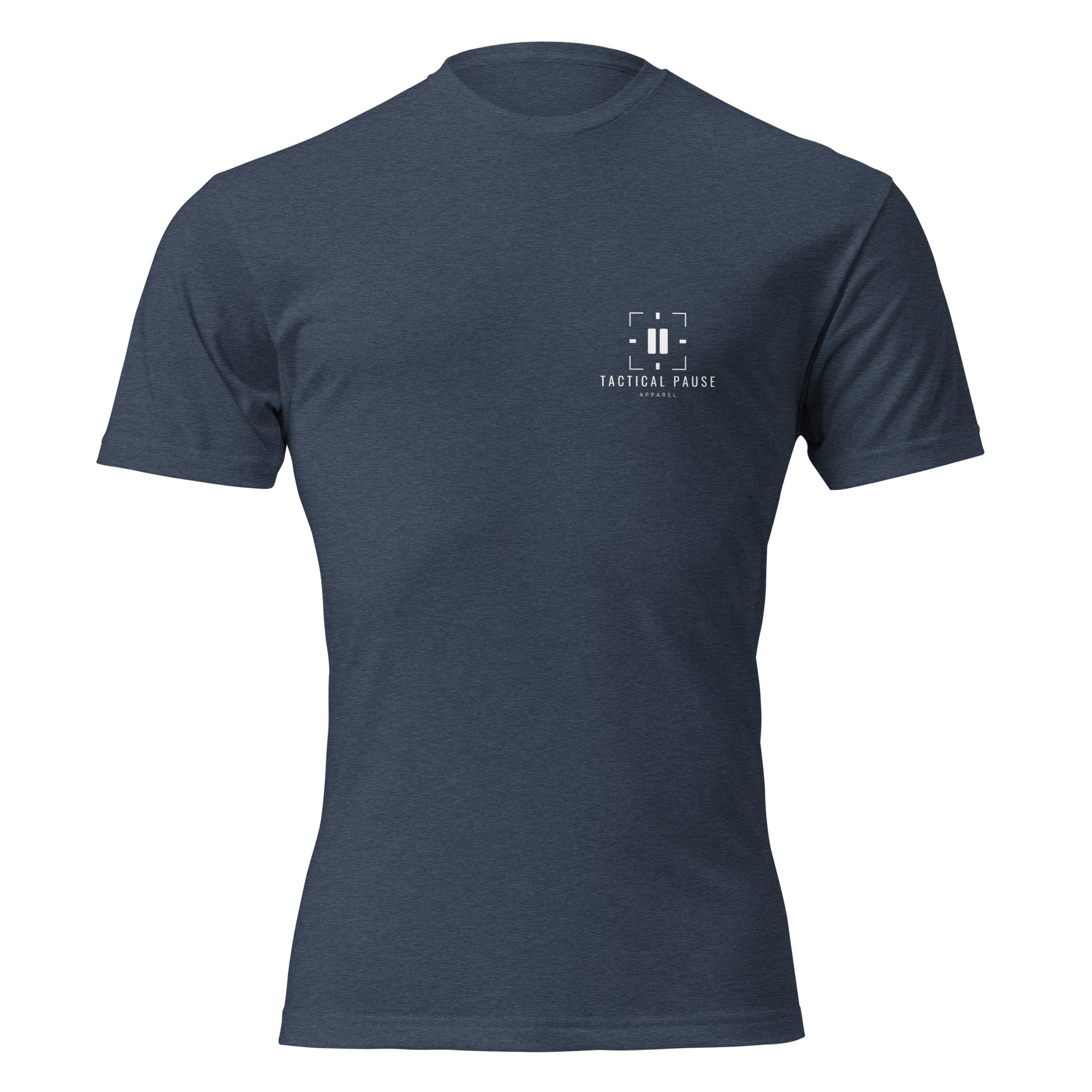 "The Grind | Fire Edition" graphic tee in Midnight Navy, front view — Tactical Pause Apparel