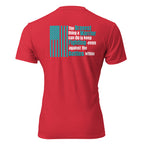  unisex CVC tee back graphic with American flag and text "The Bravest thing a Warrior can do is keep Fighting — even against the Battles within" — Tactical Pause apparel