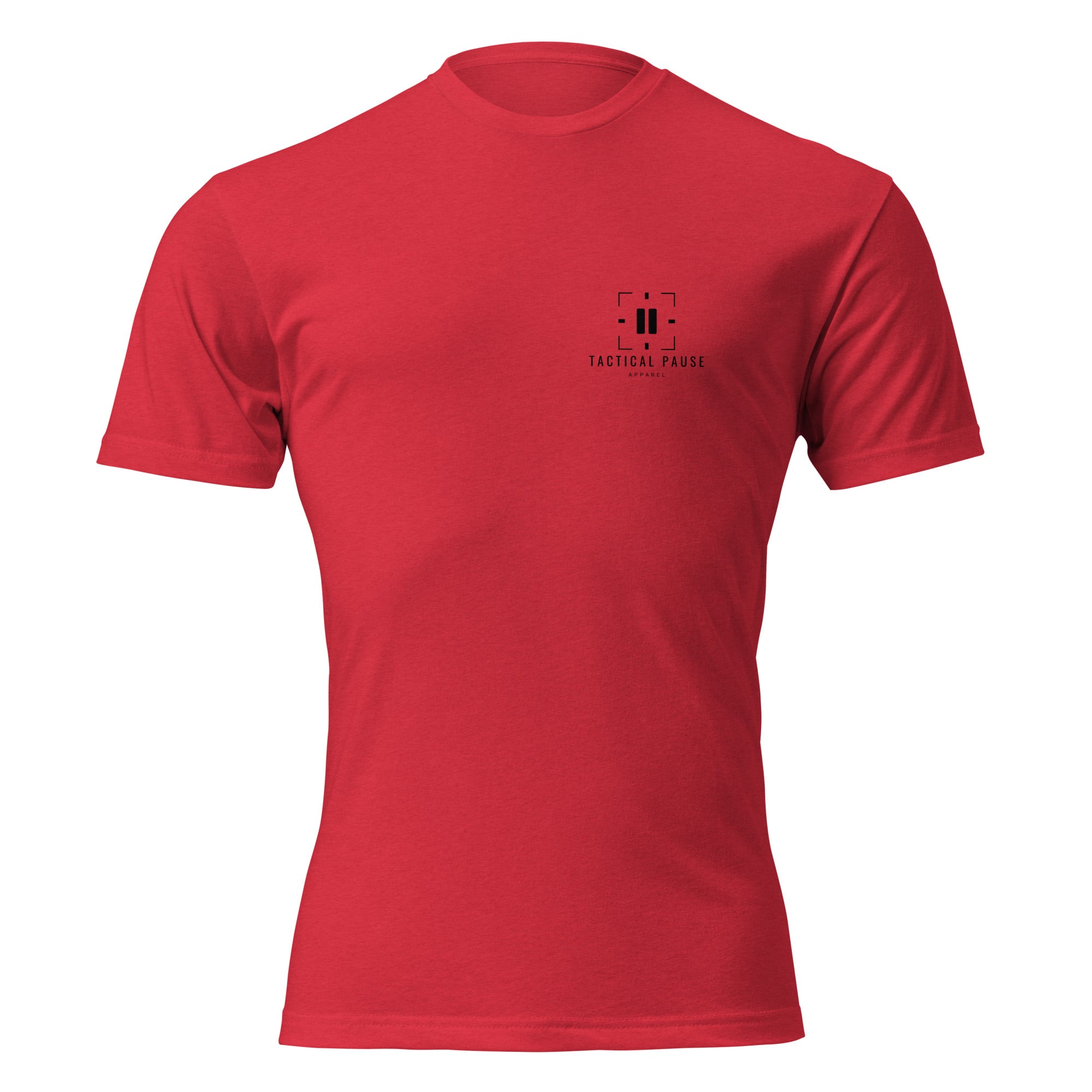 "The Grind | Military Edition" graphic tee in Red, front view — Tactical Pause Apparel