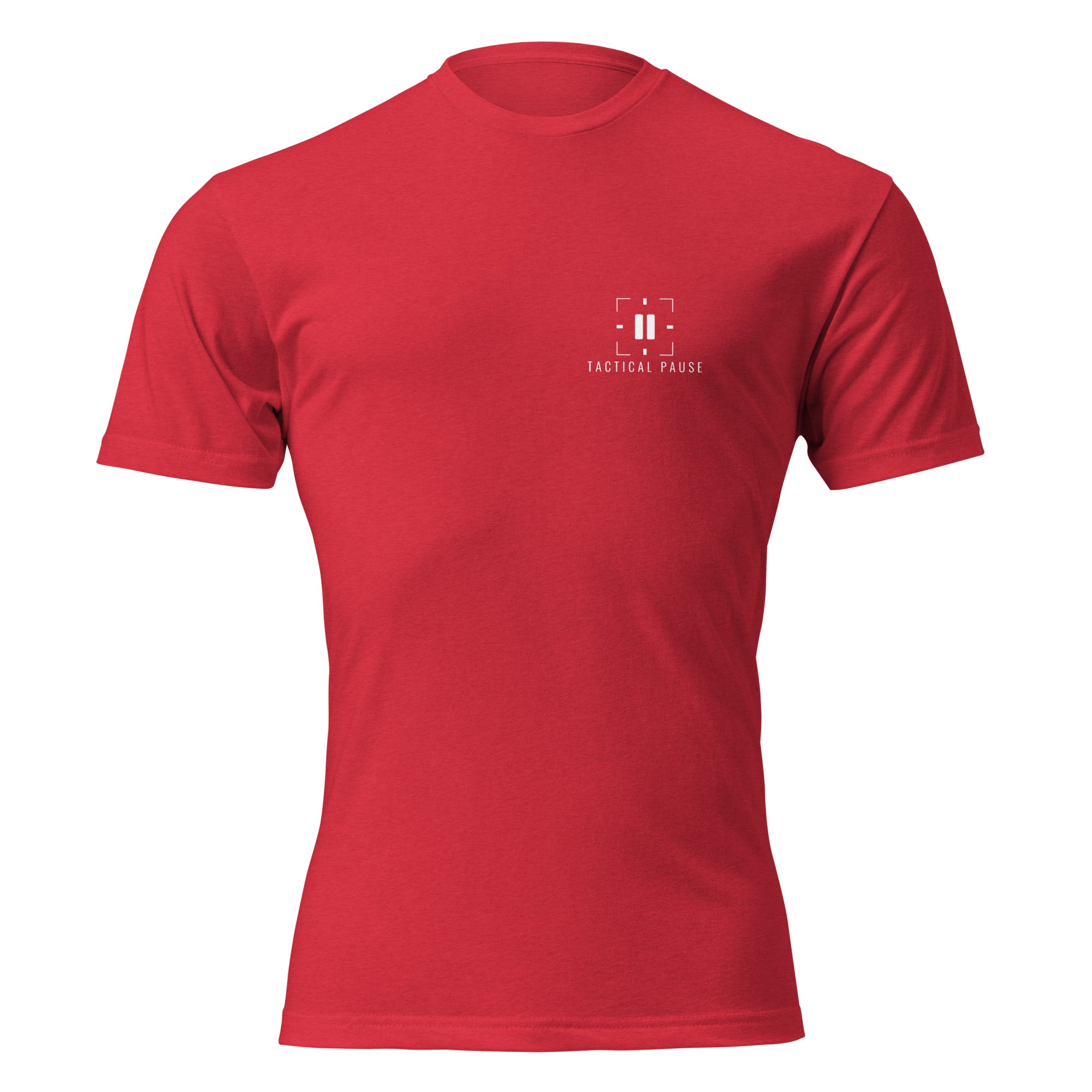 "The Grind | Vet Edition" graphic tee in Red, front view — Tactical Pause Apparel