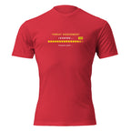 "Threat Assessment: Loading 99%" graphic tee in Red, front view — Tactical Pause Apparel