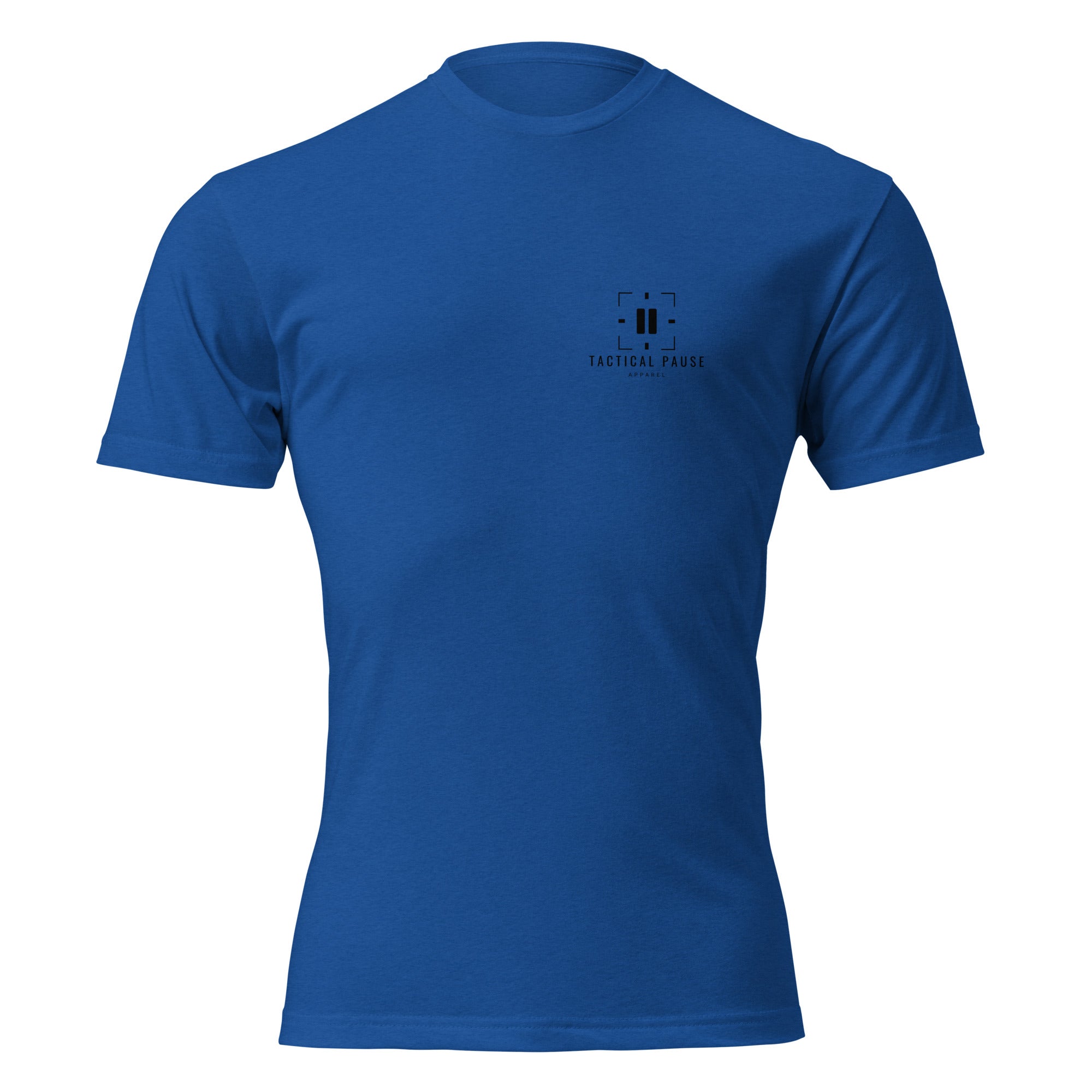 "The Grind | Military Edition" graphic tee in Royal Blue, front view — Tactical Pause Apparel