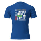 "Trauma Gave Me Nightmares" graphic tee in Royal Blue, front view — Tactical Pause Apparel