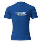 "Hypervigilance: Notice Everything & Trust Nothing" graphic tee in Royal Blue, front view — Tactical Pause Apparel