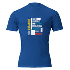 "I'm Not Paranoid" graphic tee in Royal Blue, front view — Tactical Pause Apparel