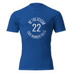 unisex CVC tee with circular graphic reading "Be The Reason — 22 — This Number Falls" — veteran mental health awareness shirt by Tactical Pause