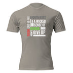 "Trauma Gave Me Nightmares" graphic tee in Stone Grey, front view — Tactical Pause Apparel